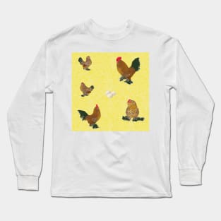 Belgian D'Uccle Pattern Yellow Long Sleeve T-Shirt